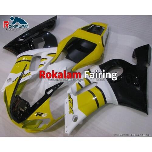 Custom Fairings For Yamaha R6 1998 1999 2000 2001 2002 YZF600 Yellow White Black Motorcycle Body Kit (Injection Molding)