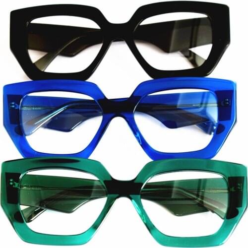 Betsion Cat Eye Acetate Glasses Frame WOmen Square Prescription Eyeglasses Men Nerd Myopia Optical Clear Spectacles Eyewear