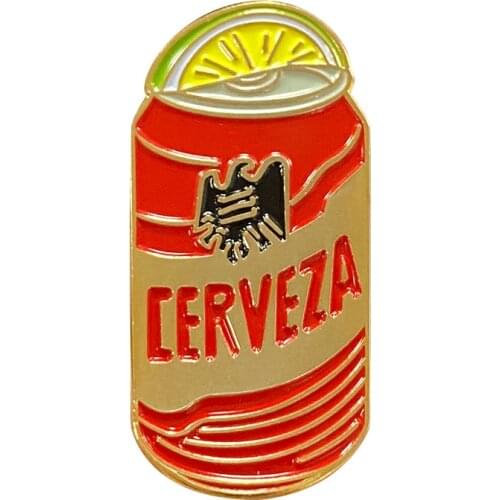 Cerveza Beer can Enamel Pin Mexican beer Everyone needs an ice cold beer with a refreshing lime Tiny Food Jewelry