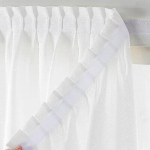 Punch-Free Semi Sheer French Curtain Velcro Self-Adhesive Weave Textured Privacy Translucent Drape for Door Tricia Window TJ3682