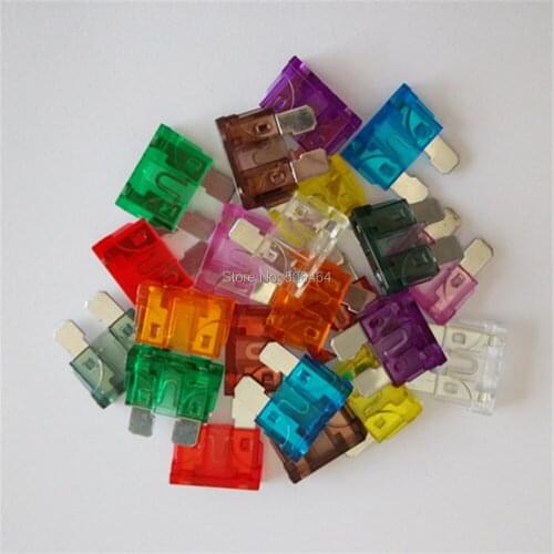 50Pcs/lot 32V Auto Car Motocycle Medium Blade Fuses Assortment Kit 2A 3A 5A 7.5A 10A 15A 20A 25A 30A 35A+BoX