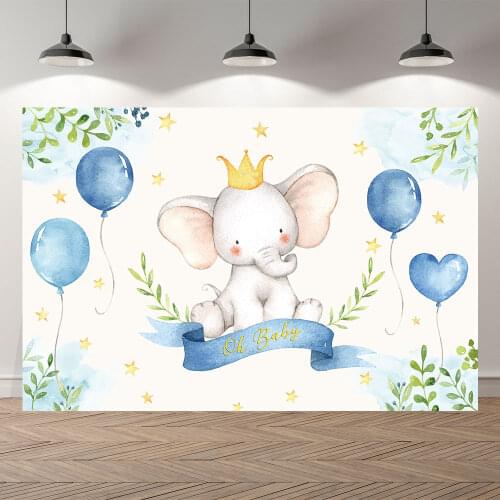 Thinvinyl new born elephant BirthdayParty baby shower BannerBackgrounds Printed Professional Indoor Photographic studio Backdrop