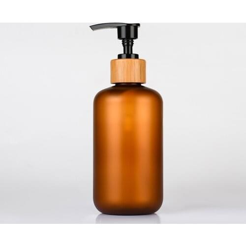 Empty 120ml 250ml 500ml Lotion Pump Bottle PET Frosted Bright Amber Cosmetic Refillable Shampoo Shower Gel Sanitizer Bottle