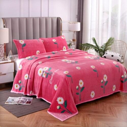 Pink daisy/single blanket, thick crystal velvet blanket is soft and delicate, suitable for bedroom sofa and car