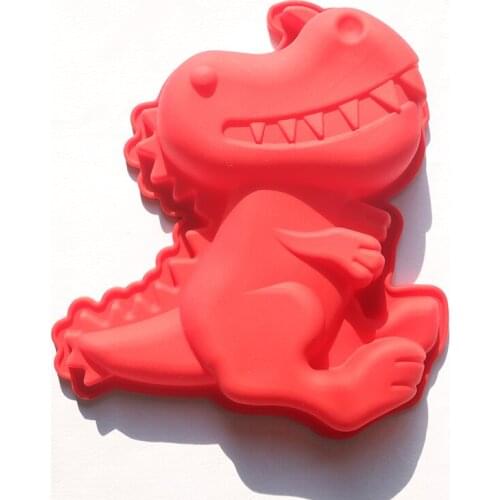 Dinosaur Silicone Molds Cake Decorating Tools Soap Jelly Moulds Kitchen Pastry Baking Tool DIY Large Cute Dino Molds red