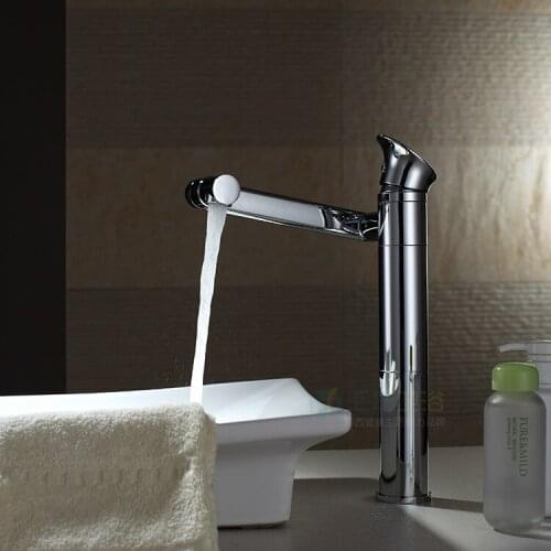 Whole brass 360 ronating basin sink mixer faucets bathroom water tap sink heightening basin tap for bathroom and kitchen