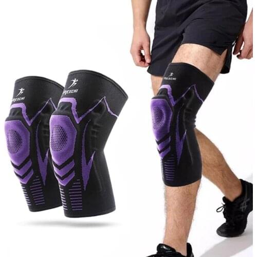 Sports Knee Pads Basketball Elastic Non-slip Patella Brace Kneepad With Support Silicon Padded For Fitness Gear Protector -40