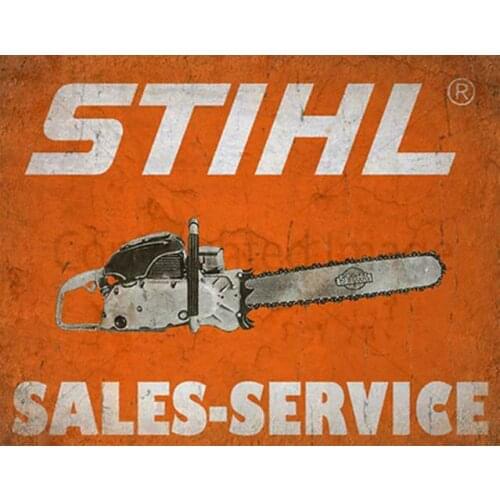 STIHL CHAINSAW GARAGE WORKSHOP METAL TIN SIGN POSTER WALL PLAQUE