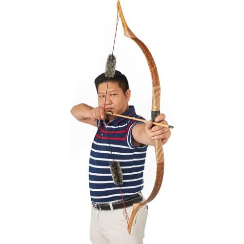 Traditional Bow 30lbs-50lbs Recurve Horse Bow Longbow Archery Traditional Longbow Left And Right Hand Practice Outdoor Shooting