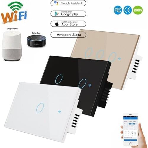 US Standard WiFi Smart Switch Wireless Remote Control Light Home Automation Work with Alexa Google Home for Light Curtain Fan