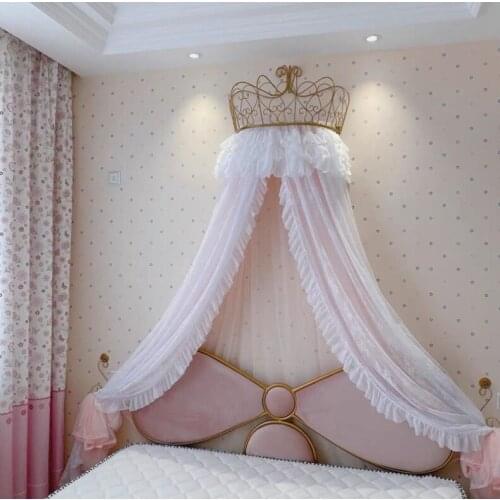 European style iron bed curtain frame crown curtain frame Princess bedside decoration bracket