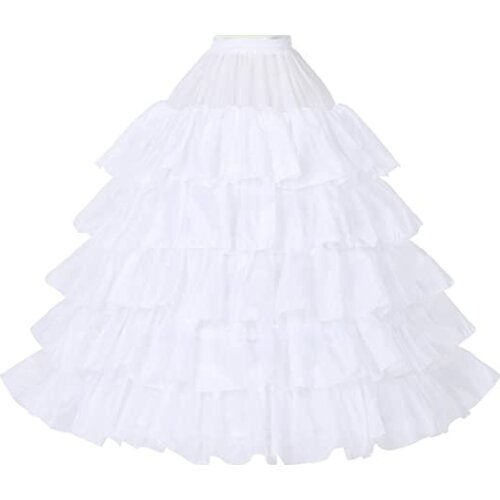 Petticoat Women Underskirt Bridal 4 Hoops for Wedding Dress Gown Floor Length Taffeta Black White Red Plus Size