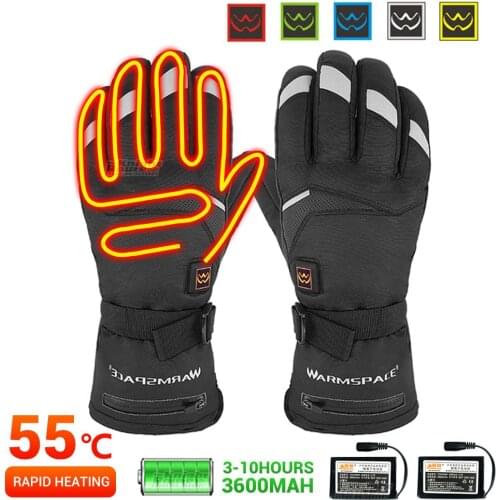 Winter Skiing Hunting Tactical Heated Gloves Touch Screen Waterproof Camping Hiking Gloves Winter Motorcycle Battery Powered