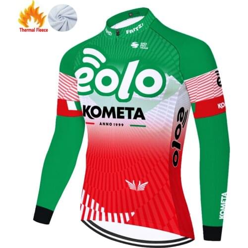 Eolo Kometa Winter Thermal Fleece Maillot Ciclismo Hombre Jersey サイクルジャージ 자전거의류 Maillot Ciclismo Fietskleding Heren