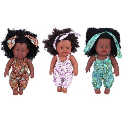 American reborn black doll bebek silicone hair vinyl baby newborn Rapunzel boneca safety eyes baby soft doll toy girl lol party