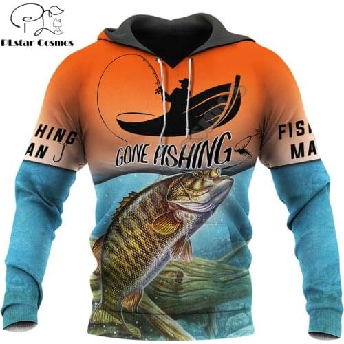 3D Printed Gone Fishing Man Animal Hoodie Harajuku Sweatshirt Streetwear autumn hoodies Unisex Casual jacket Tracksuits KJ0103