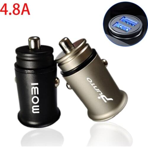 4.8A Metal Dual USB Phone Charger Car Charger Mobile Phone Adapter For Fiat Panda MoBL LINEA DOBLO TORO Bravo Toro Albea Talento
