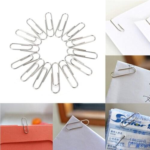 80Pcs New Office Plain Steel Paper Clips 29mm Paperclips Metal Silver