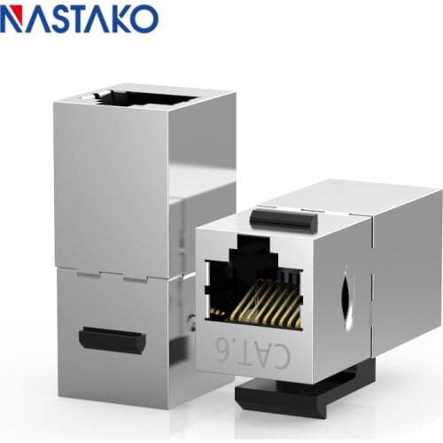 Cat6 Keystone Jack Metal shielded CAT6 pass through network module Coupler RJ45 connector socket Cable adapter Keystone extender