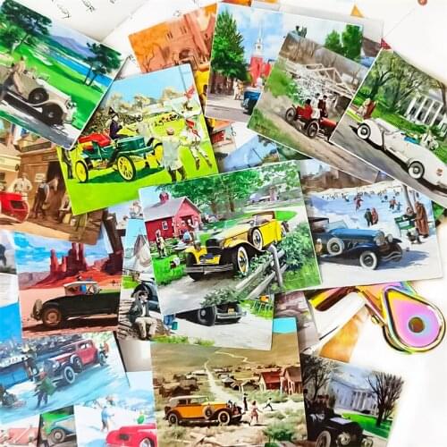 32pcs Photos of foreign scenic locomotives Decorative Paper Sticker Kawaii Journal Scrapbooking Daily Planner Stationery
