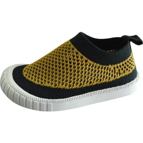 Kids Slip-On Mesh Color Match Kintting Shoes For Children Boys And Girls Tide Breathable Anti-Slippery Soft Sole Kids Shoes