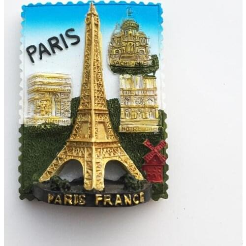 French capital Paris landmark building three-dimensional crafts tourism memorial magnet refrigerator stickers