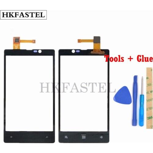 HKFASTEL Touch For Nokia Lumia 820 N820 Touch Screen Digitizer Glass Outer Front Panel Replacement No LCD Display + Tools glue