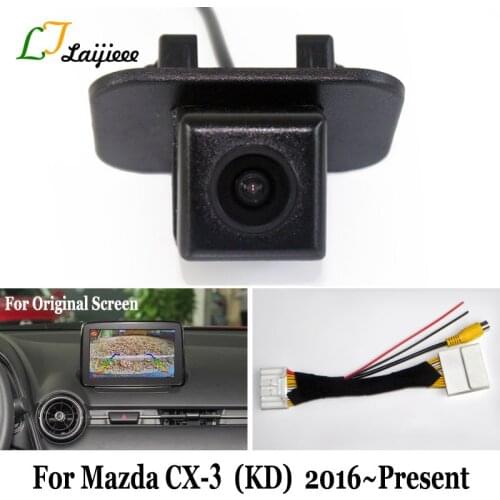 6V HD Reverse Camera For Mazda CX-3 CX3 CX 3 KD 2016 To Present / Car Rear Backup Camera & 28 Pins Adapter Cable For OEM Monitor