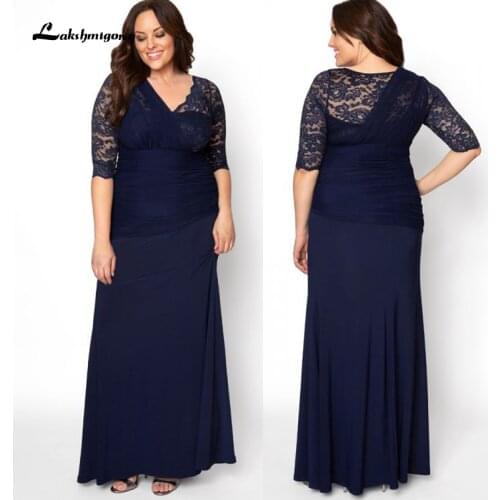Lakshmigown Lace Mother of the Bride Dresses Plus Size Half Sleeve Wedding Party Groom Mother Evening Dress Custom Made