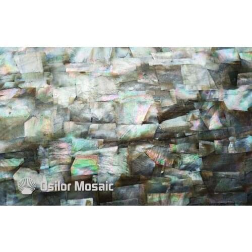 Irregular pattern black mother of pearl shell laminate for musical instrument and furniture inlay