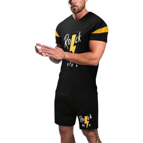 Summer Mens Sets T Shirts+shorts Two Pieces Print Sets Casual Tracksuit Male 2021casual Tshirts Men T-shirts Шорты Мужские