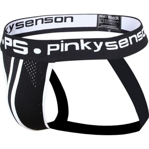 2019 Brand Pinky Senson Mens gay underwear sexy underwear thong double wide hip belt Jockstrap Thongs