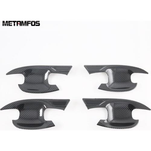 For Subaru Outback 2020 2021 2022 Carbon Fiber Door Handle Bowl Cover Trim Decoration Sticker Exterior Accessories Car Styling