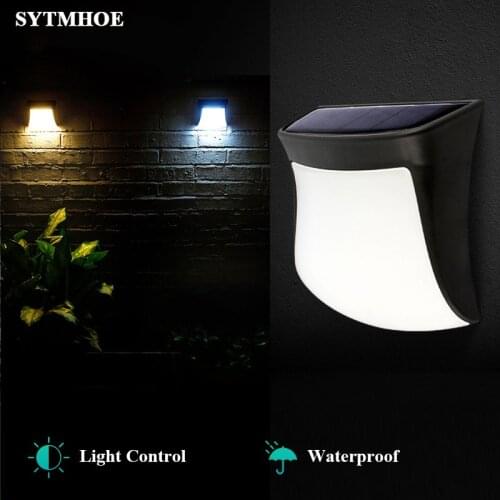 Light Control Art Solar Led Wall Lamp Efficient Wall Mount Outdoor Waterproof IP65 Garden Led Solar Powered Wall Lights Sytmhoe
