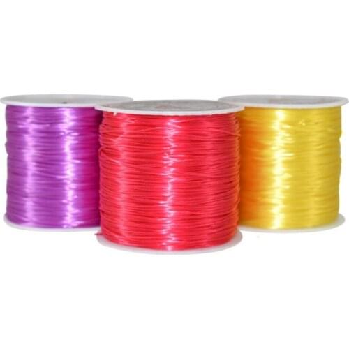 60m 0.5mm DIY Transparent red black Crystal Beading Stretch Elastic Thread flat Beading Wire/Cord/String Jewelry Making