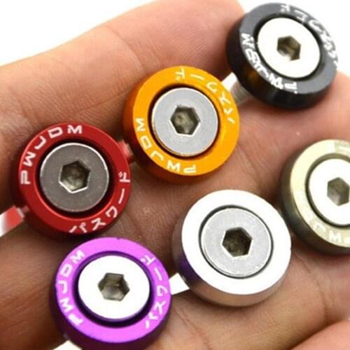 General 10pcs Aluminum M6 JDM Car Modified Hex Fasteners Fender Washer Bumper Engine Concave Screws Car-styling High Quality