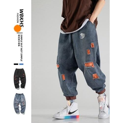 2021 Autumn Men Loose-Fitting Jeans Casual Pants