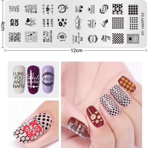 PICT YOU Valentines Day Nail Seal Love Rose Flower Seal Butterfly Nail Plate Stainless Steel Nail Design Mold Tool