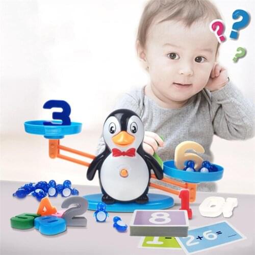 Penguin Digital Balance Scale Math Operation Match Game Educational Kids Toy