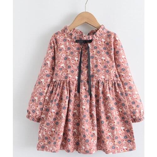 Girls Dress 2021 New Autumn Spring Kids Princess Dress Casual Floral Costumes Children Clothing Flowers Dresses Suits 2-8 Years