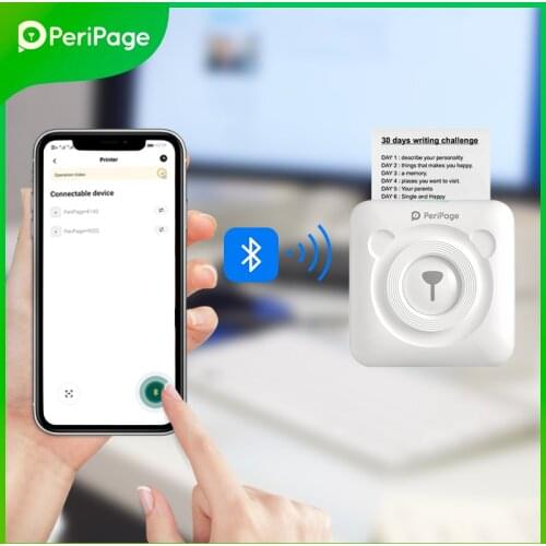 PeriPage Travel Gift Portable 304DPI Bluetooth Thermal Photo Label Mini A6 Printer Mobile Printer Use For Home Office Cumpleanos