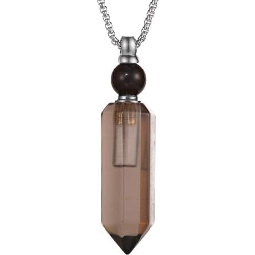 SHINYGEM Gold-Plated Chain Quartz Crystal Glass Necklace Hexagonal Column Temperament Goddess Accessories Fashion Charm Pendant