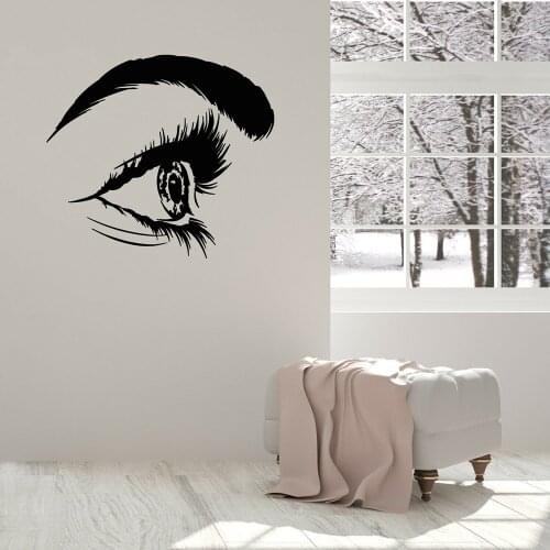 Lash & Brows Eyes Quote Wall Stickers Fashion Vinyl Eyelashes Wall Decals For Girl Bedroom Eyebrows Store Beauty Salon Decor M56