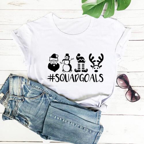 Family Christmas Shirts Womens Funny 100%Cotton T Shirt Christmas Holiday Shirt New Year Tops Unisex Winter Short Sleeve Top