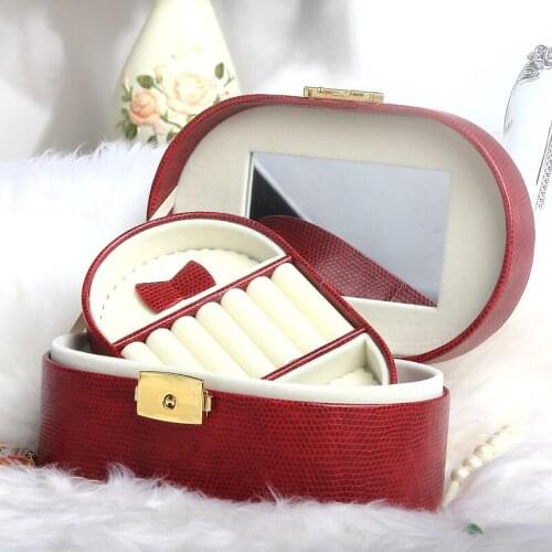 Jewelry Box with Lock Princess European Korean Small Portable Jewelry Jewelry Box Ring Jewelry Storage Box