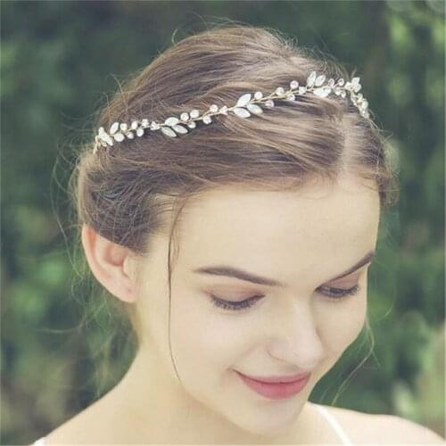 Bride Hair Jewelry Leaf Bridal Hair Band Crystal Hairpins With Headdress Wedding Hair Accessories Headband Set