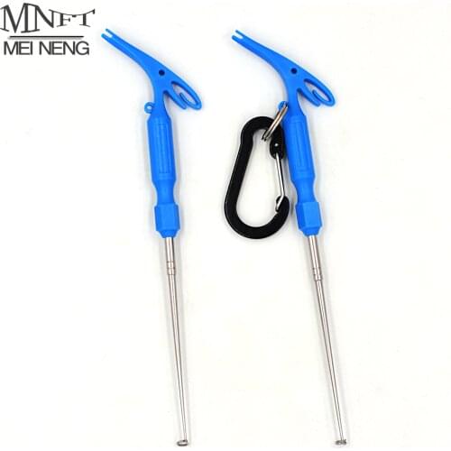 MNFT Fishing Universal Fly Nail Knot Tying Tools Hook Remover Quick Knot Tying Loop Knot Tyer Tool and Carabiner Clip