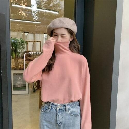 Woman Tshirts Dralon Turtleneck Women Autumn and Winter Long Sleeve T-shirt Female Self-Shirt Ropa Mujer Camisetas
