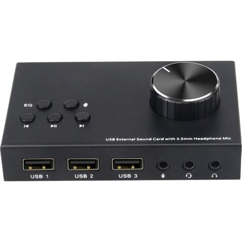 Kebidumei USB Audio Adapter Profession Computer External Sound Card 3.5mm Jack Stereo Sound card For PC Notebook computer
