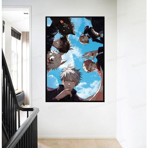 1 Piece Nobara Kugisaki &Yuji Itadori&Megumi Fushigura Jujutsu Kaisen Japanese Anime Poster Painting Canvas Room Decor NO FRAME